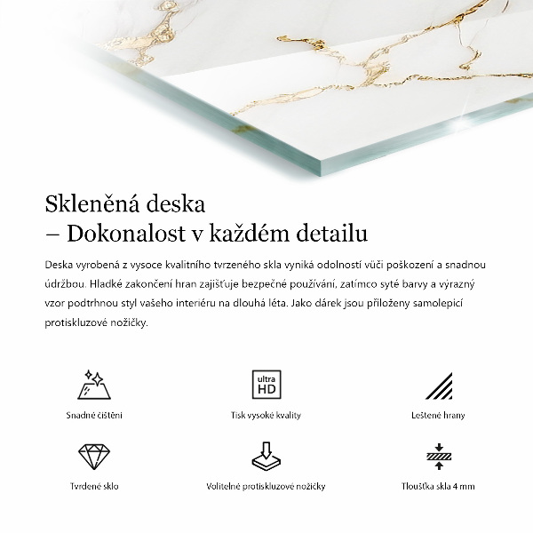 Rechthoekig tafelblad van glas Stijlvol bosmotief