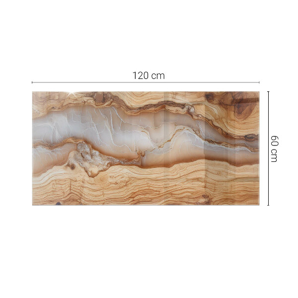 Rechthoekig tafelblad van glas Hout in harmonie met hars