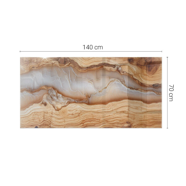 Rechthoekig tafelblad van glas Hout in harmonie met hars