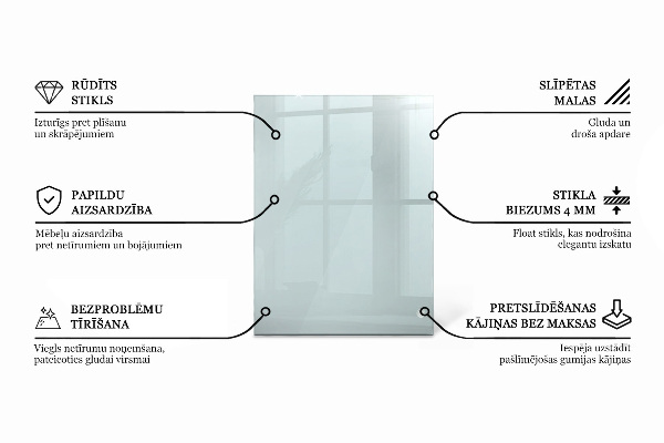 Rechthoekig glazen tafelblad transparant