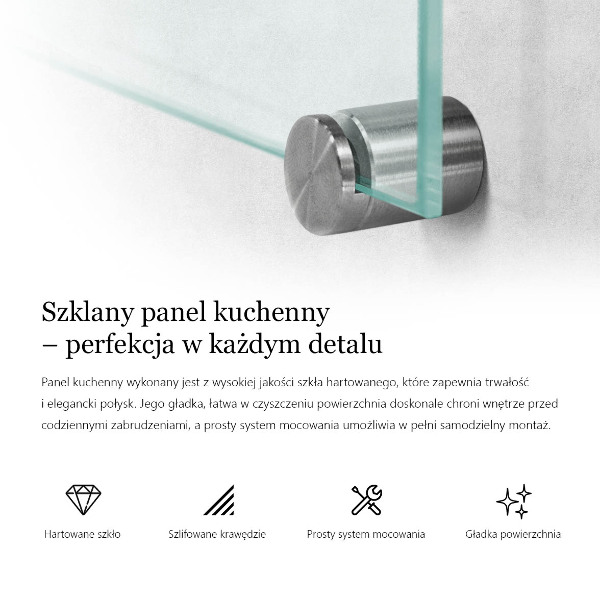 Glazen achterwand keuken transparant 140x70 cm