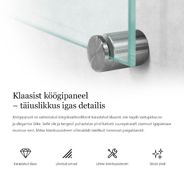 Glazen achterwand keuken transparant 140x70 cm