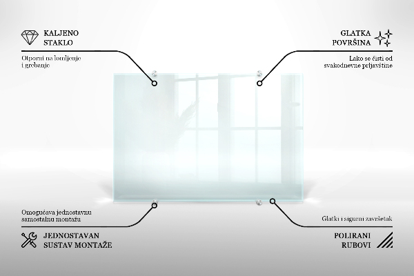 Glazen achterwand keuken transparant 140x70 cm