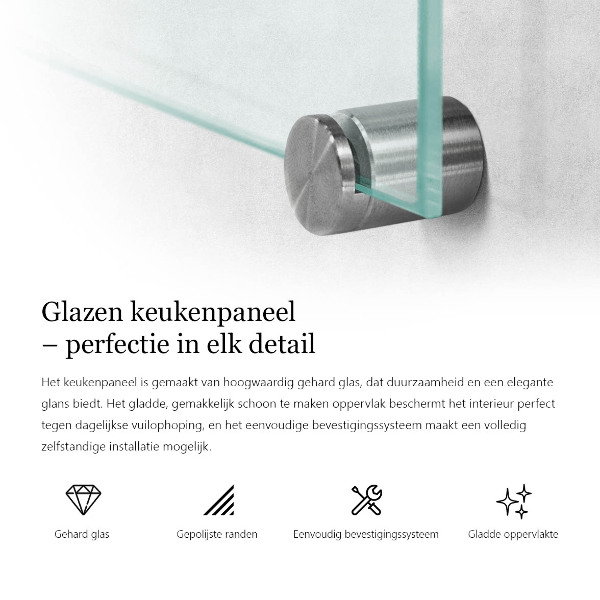 Glazen achterwand keuken transparant 140x70 cm