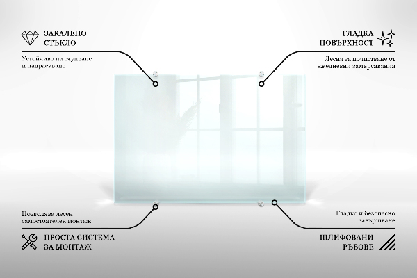 Achterwand keuken transparant 60x40 cm