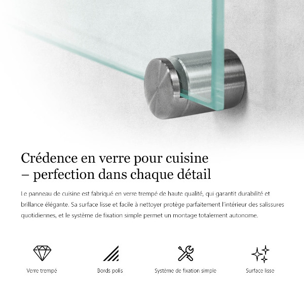 Achterwand keuken transparant 60x40 cm